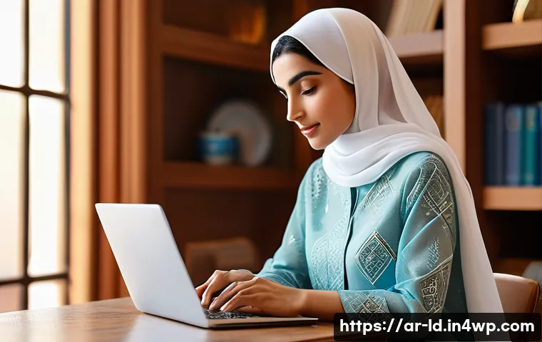 부업을 위한 네트워킹 전략 - **Prompt:** A vibrant, sunlit image of a young Arab woman, professionally dressed in a stylish but m...