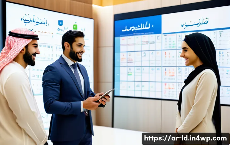 부업과 관련된 직업적 네트워킹 기회 - A professional Middle Eastern business networking event scene in a modern conference hall, featuring...